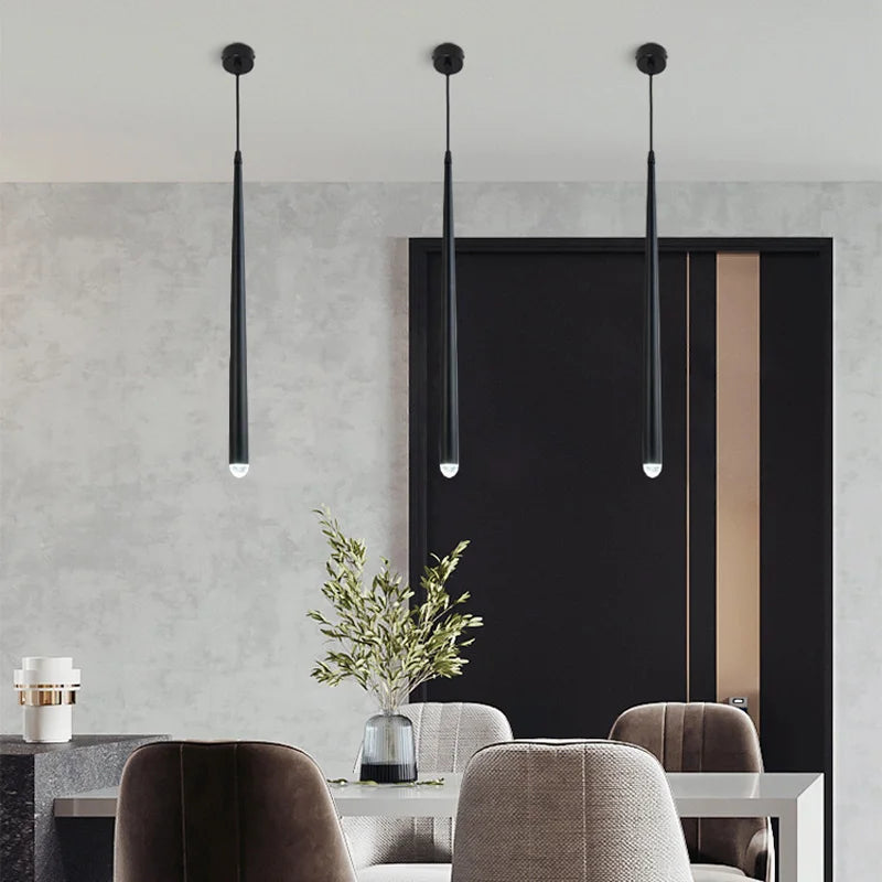 suspensionCône LED lampe Long Tube bulle acrylique