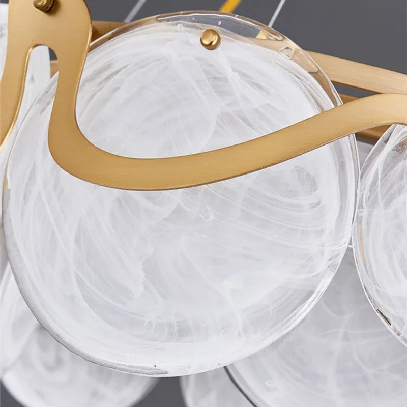 lustre en verre de brume de nuage nordique d'ampoule