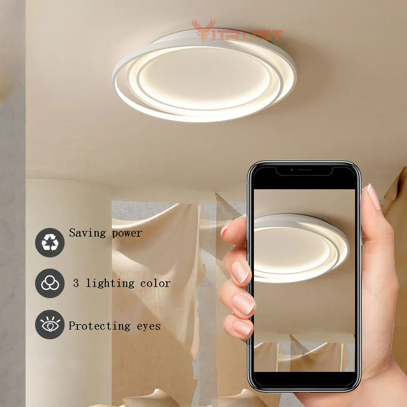 Plafonnier LED nordique lampe noir blanc chambre salle à manger cuisine plafond moderne à LEDs lampe Plafonnier LED étude Ailse