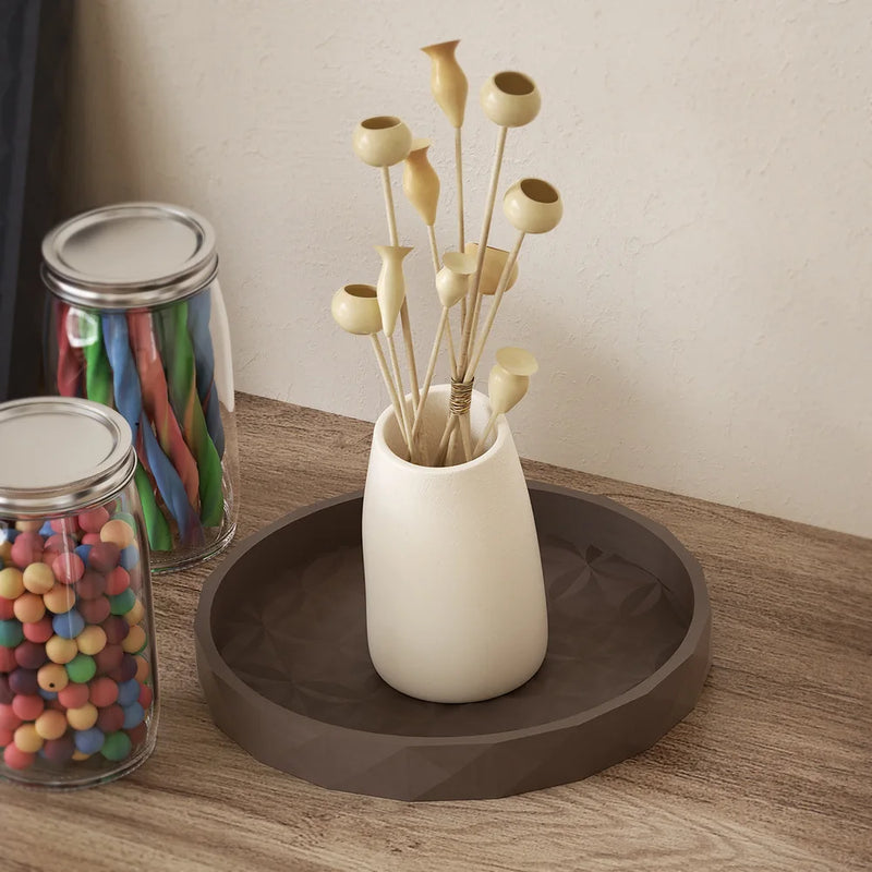 plateau en béton pour rangement et décoration artisanale sous-verre