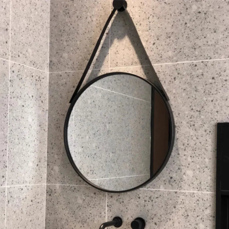 miroir rond doré mural pour salle de bain et coiffure