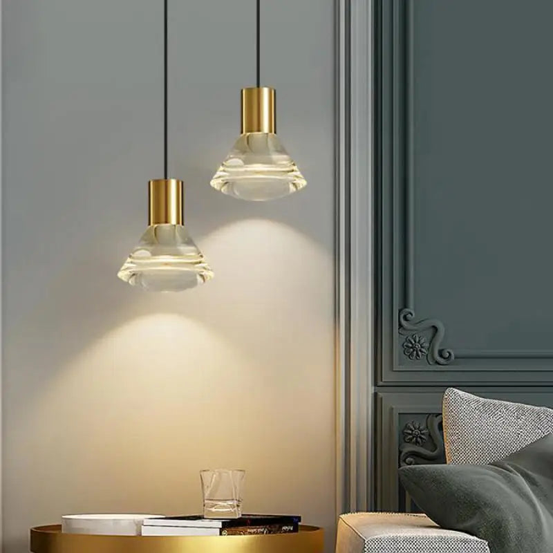 suspension LED en forme de diamant moderne et élégante