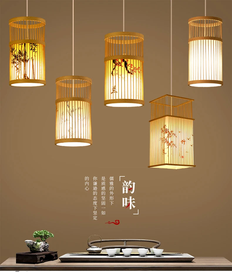 Suspension en bambou nordique moderne