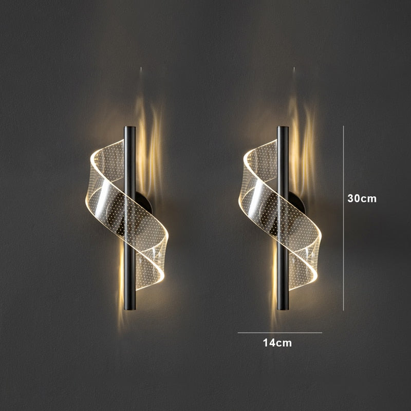 wall lamp minimalist LED wall light with Steal wave light