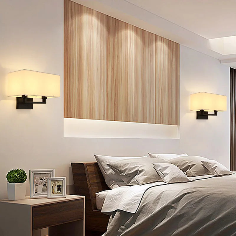 applique murale double tête en tissu style nordique moderne