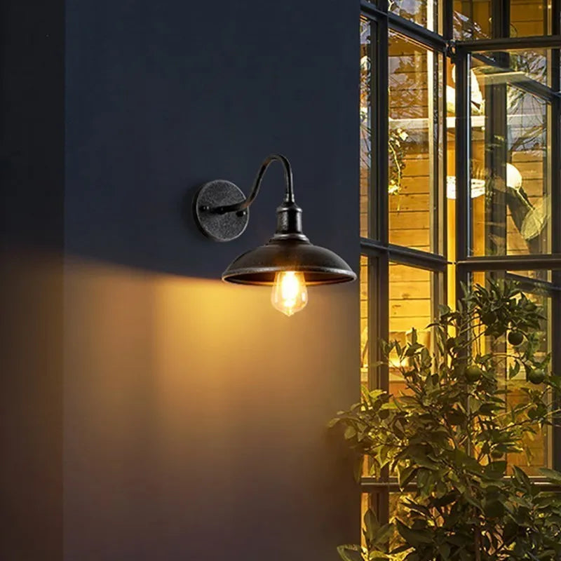 Vintage étanche applique murale lampe extérieure pour balcon porte cour couloir jardin industriel E27 appliques luminaire