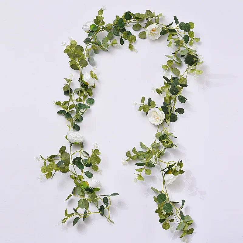 simulation de plante verte roses en soie décoration florale artificielle