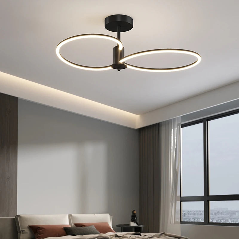 lustre de luxe moderne avec anneau minimaliste nordique