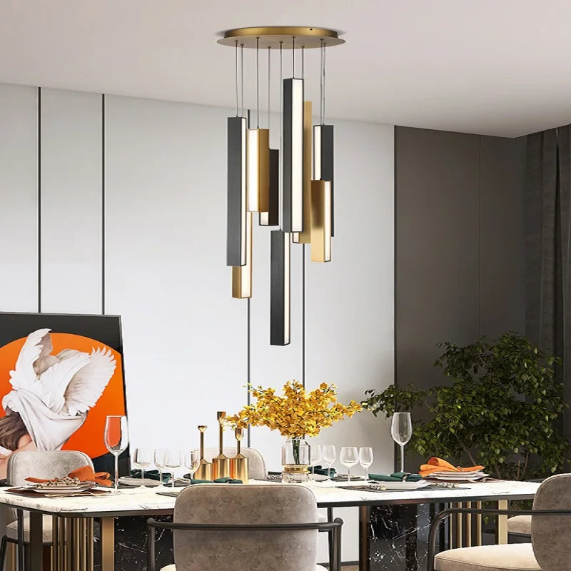 lustre nordique led en acier inoxydable pour restaurant