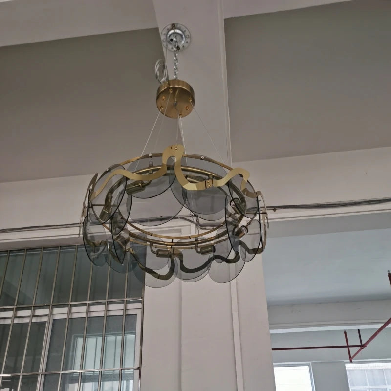 lustre en verre de brume de nuage nordique d'ampoule