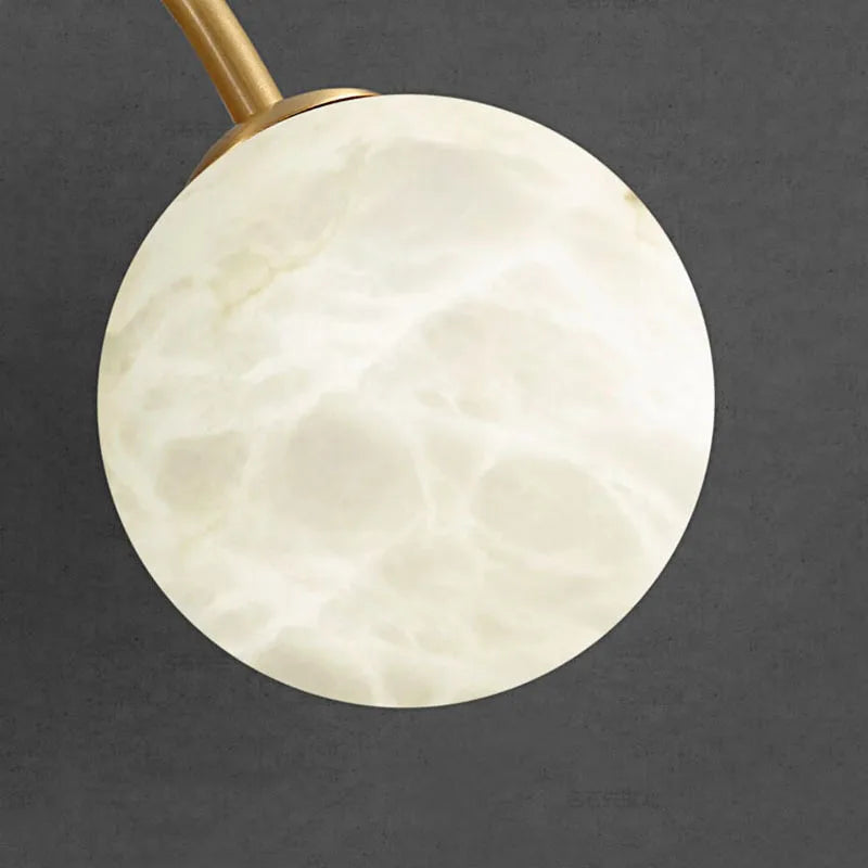 suspension LED circulaire à neuf têtes en marbre design nordique moderne