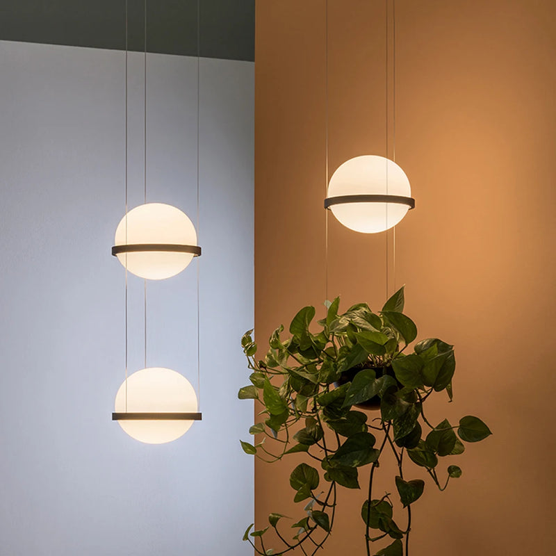 lustre moderne nordique avec pot de fleur et led intégrée