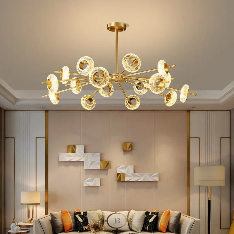 lustre moderne en cristal design pour décoration intérieure
