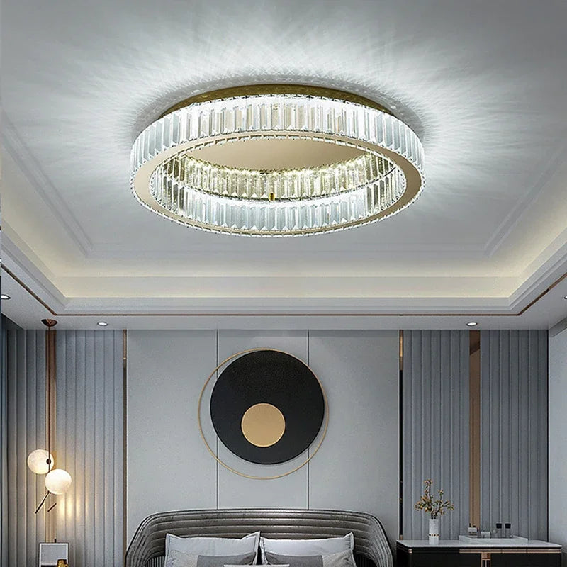 plafonnier en cristal luxueux pour décoration intérieure moderne