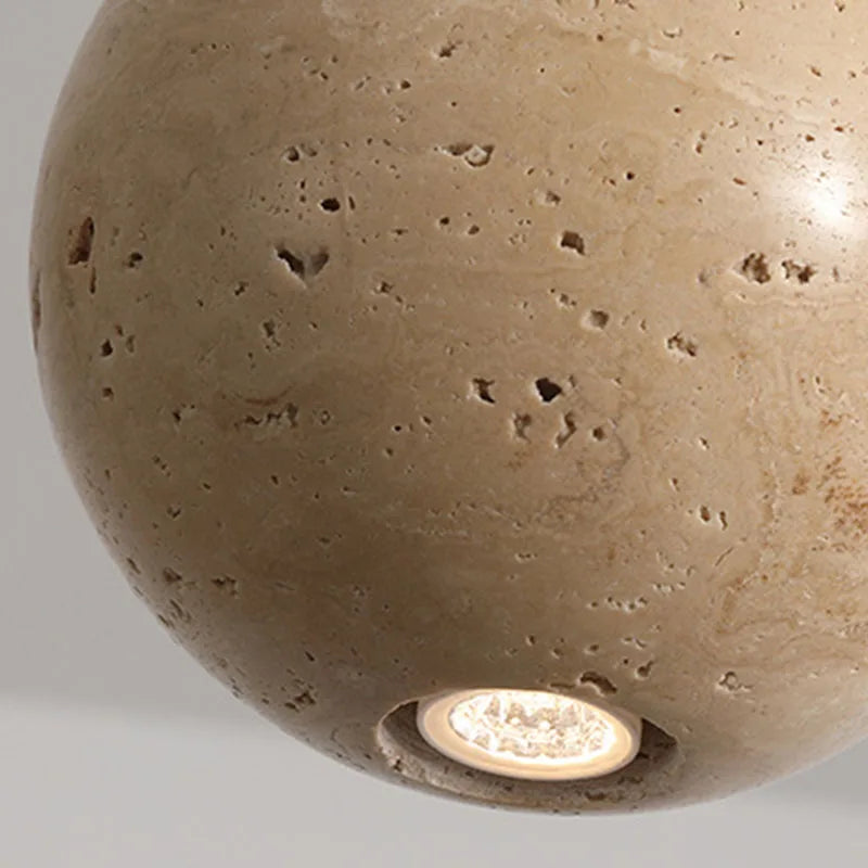 lampe suspendue décorative en bois et pierre naturelle pour restaurant ou café