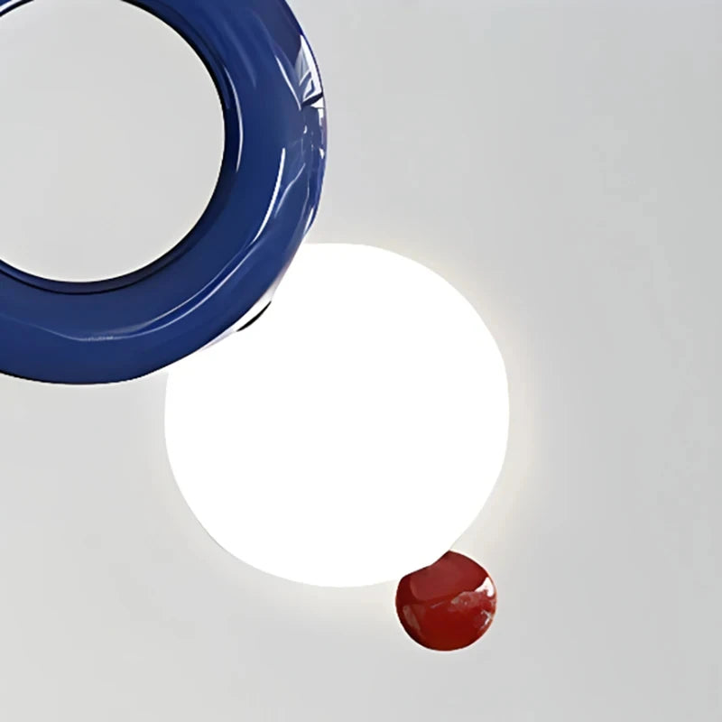 suspension anneau métallique art déco pour