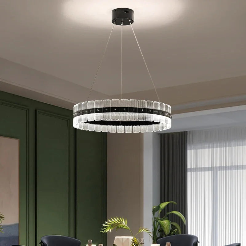 Italy Chandelier Acrylic Luxury Pendant Lamp LED Hanging Light Living Dining Room Bedroom
