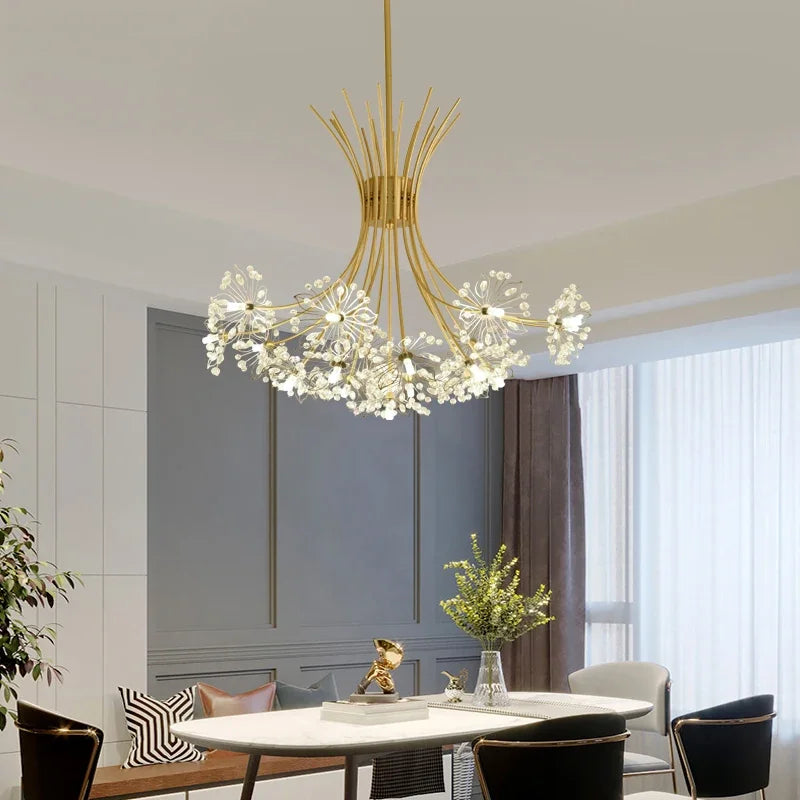lustre moderne en cristal avec led luminaria lampadario