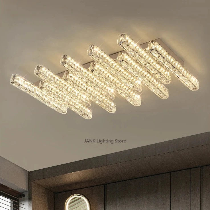 lustre post-moderne en cristal k9 led dimmable décor maison