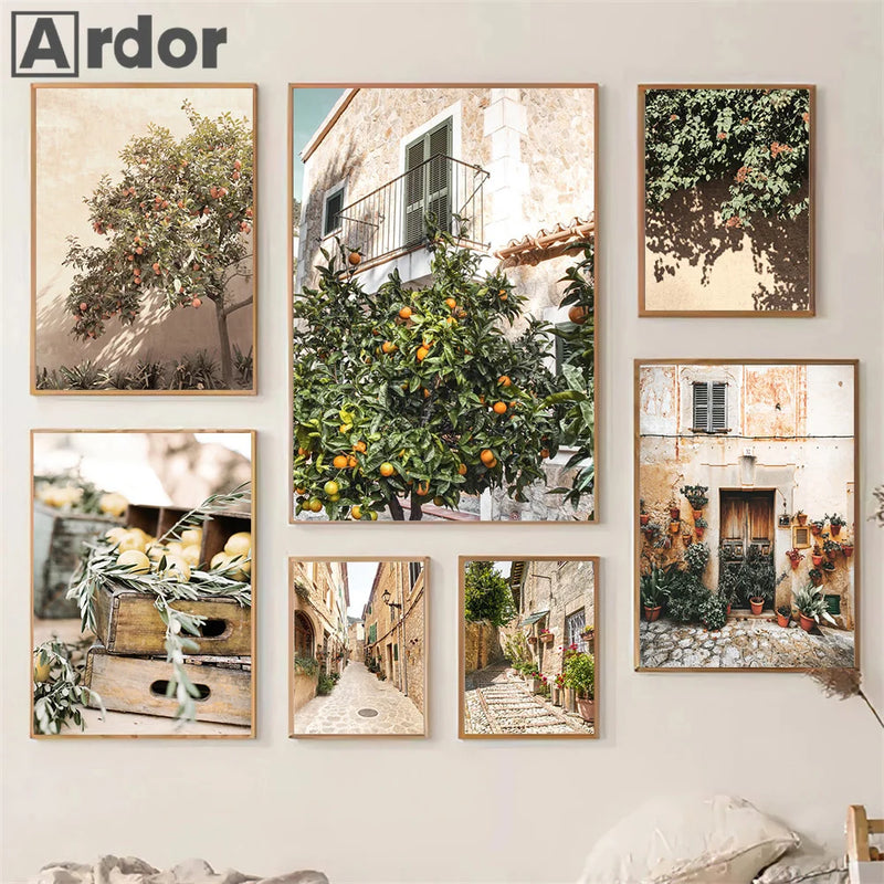 affiche toile de bellagio en toscane décor méditerranéen rural nordique