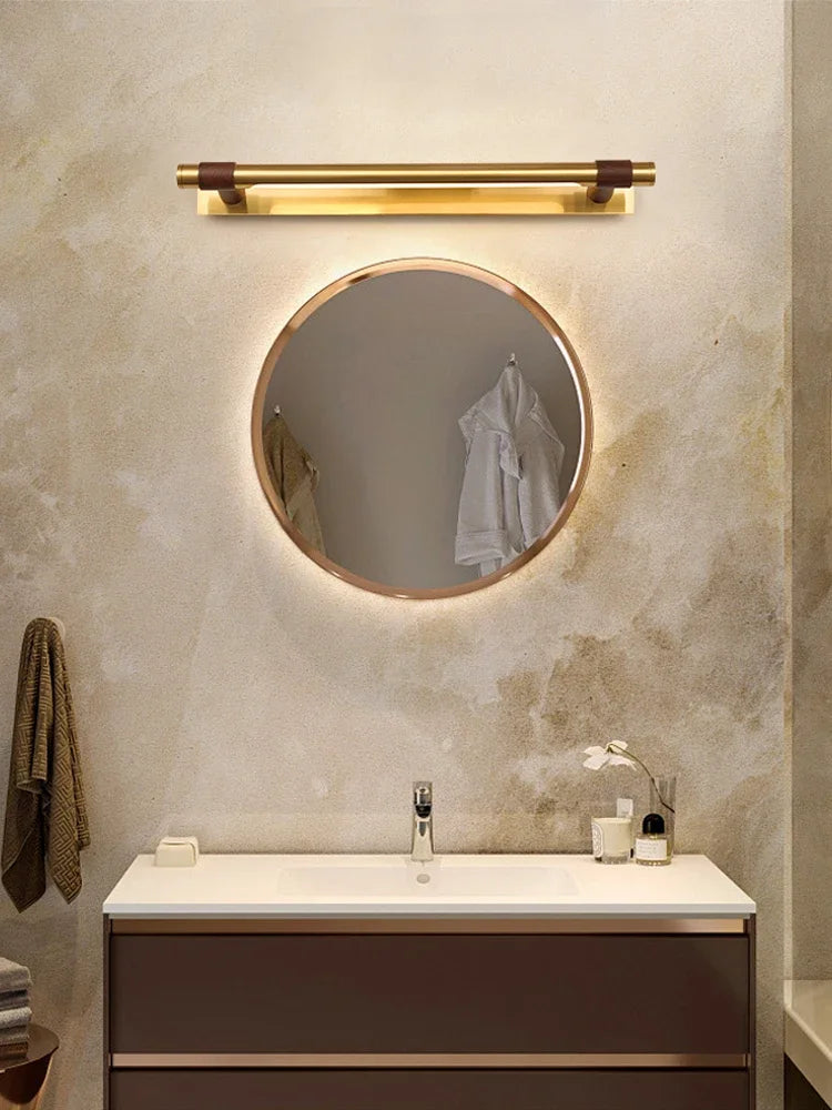 applique led moderne en cuivre pour miroir avant