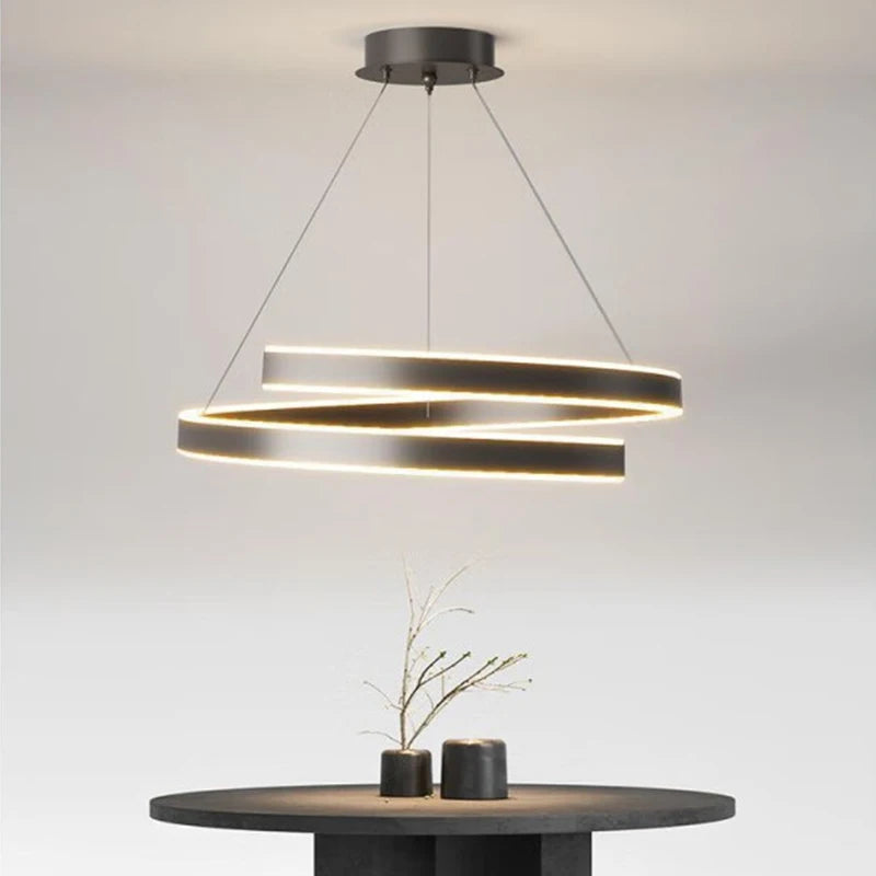Lustre Simple Noir/Blanc adapté au Salon Salle à Manger Cuisine Rond éclairage décoration intérieure
