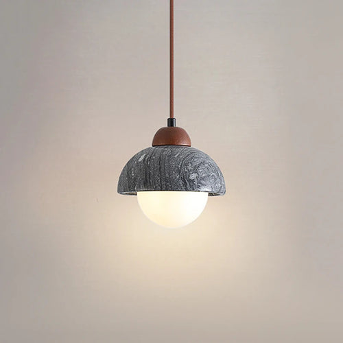 suspension LED en marbre design wabi sabi moderne