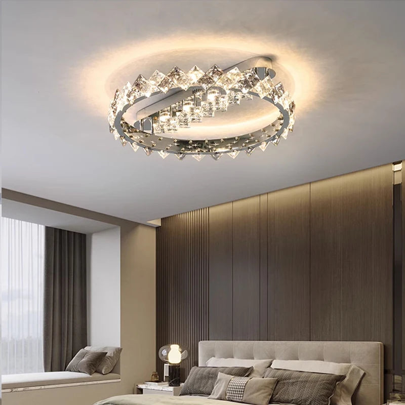 Plafonnier Led suspendu en cristal de luxe