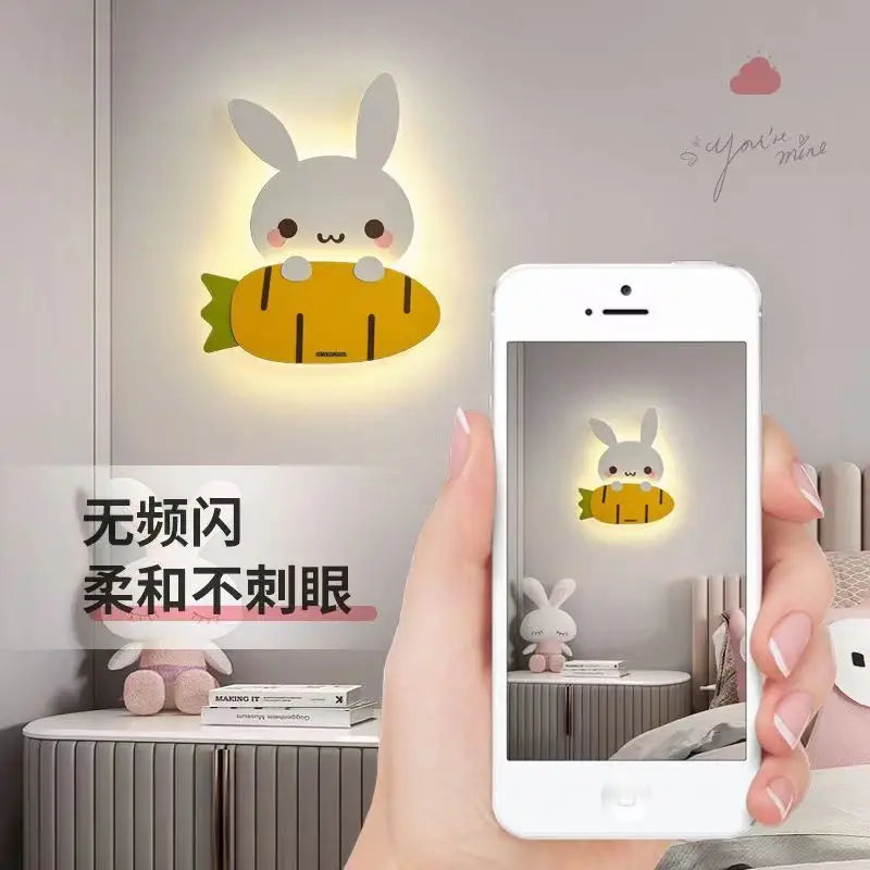 applique murale led dessin animé baleine lapin dinosaure pour enfants