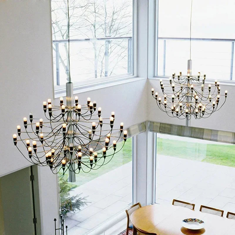 lustre led gino sarfatti design suédois pour décoration maison