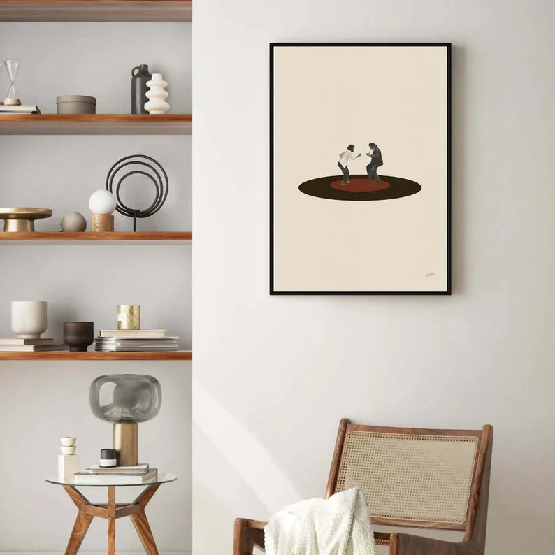 affiche rétro abstraite inspirée de films classiques décorative