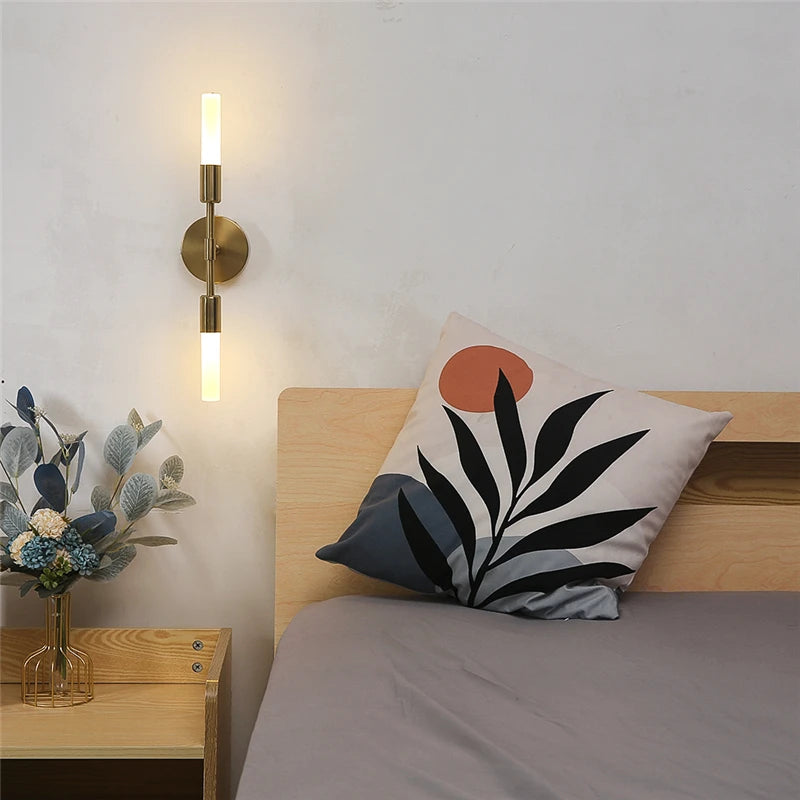 applique murale modernes minimalistes en verre 2 têtes
