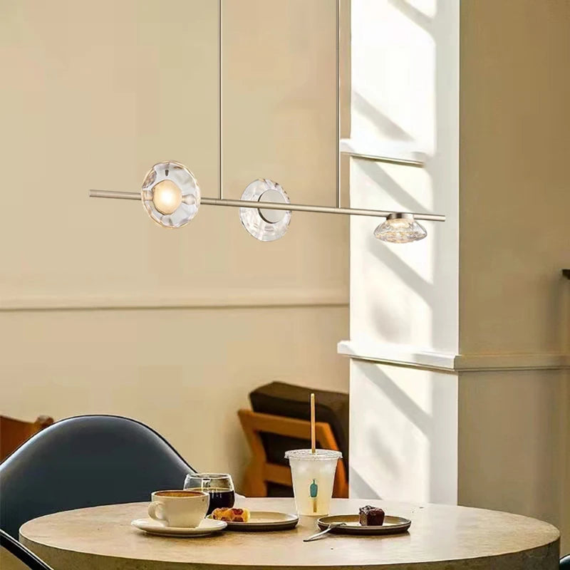 lustres led en verre transparent créatifs en métal 3000k