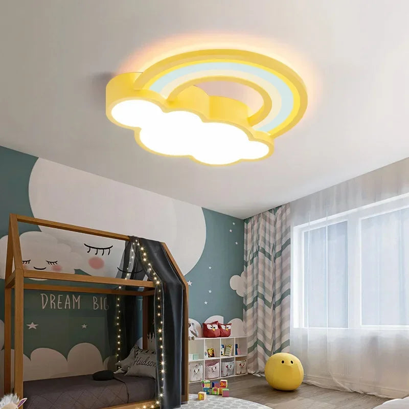 plafonnier led moderne nordique en forme de nuage arc-en-ciel