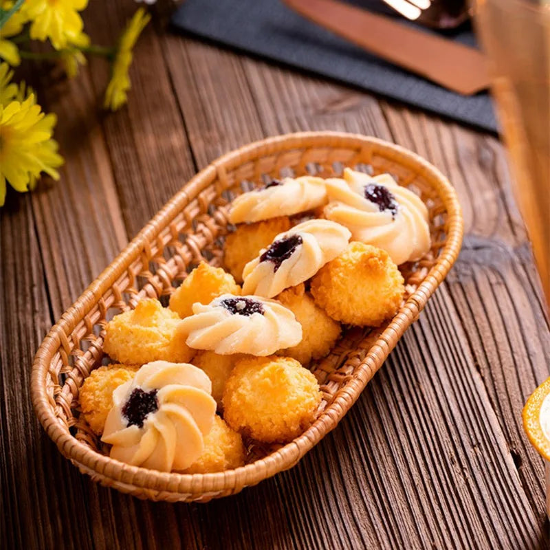 panier tissé à la main pour rangement de pain et fruits