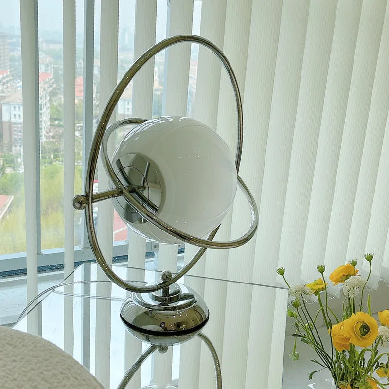 lampe de bureau design italienne en verre rotative