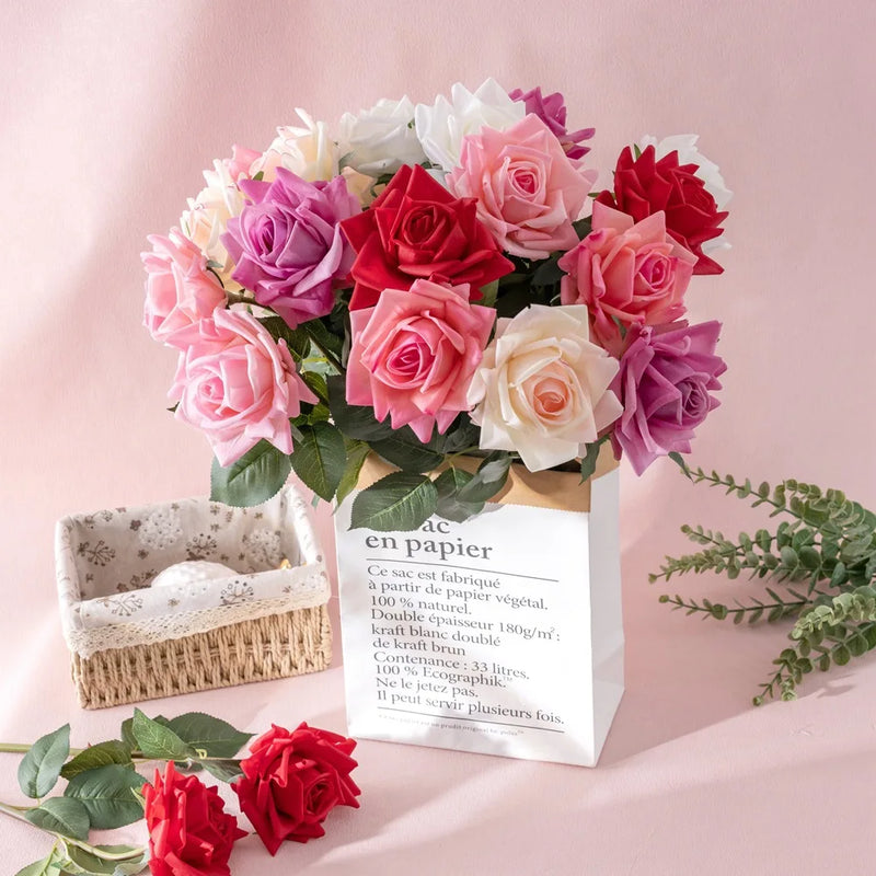 roses artificielles réalistes pour décoration de fête