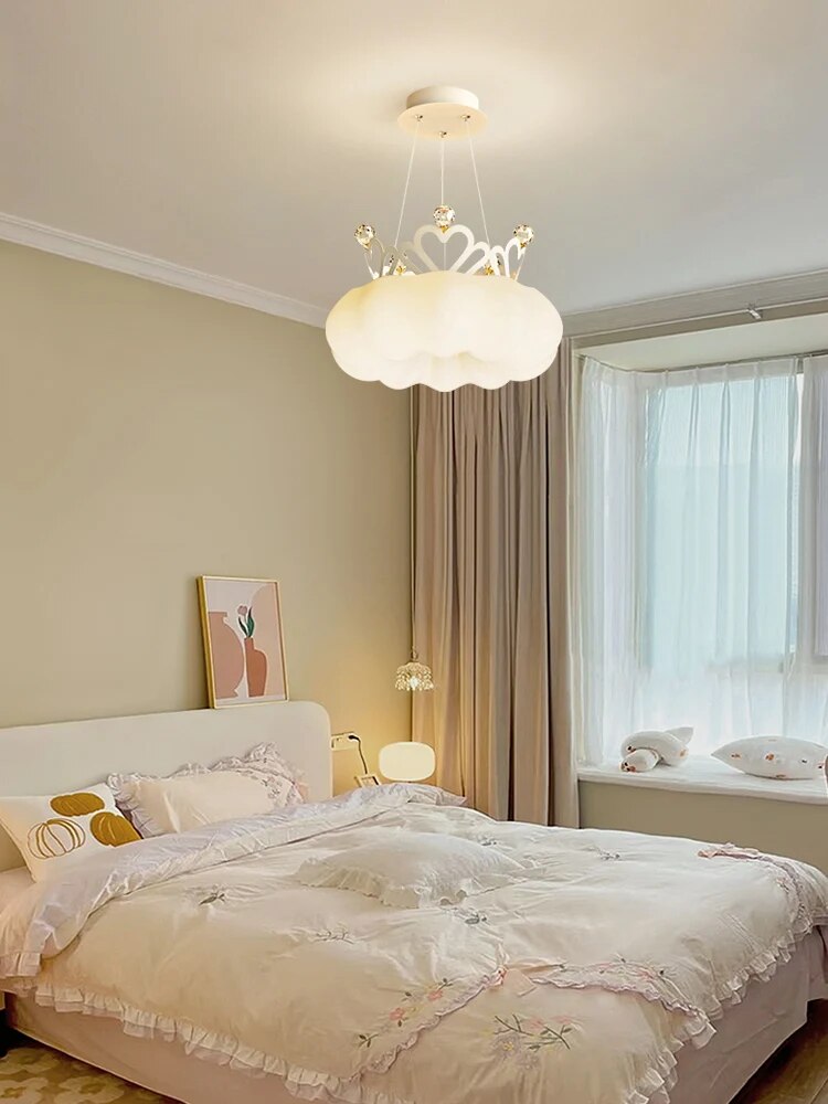 Lustre minimaliste moderne et simple vent crème