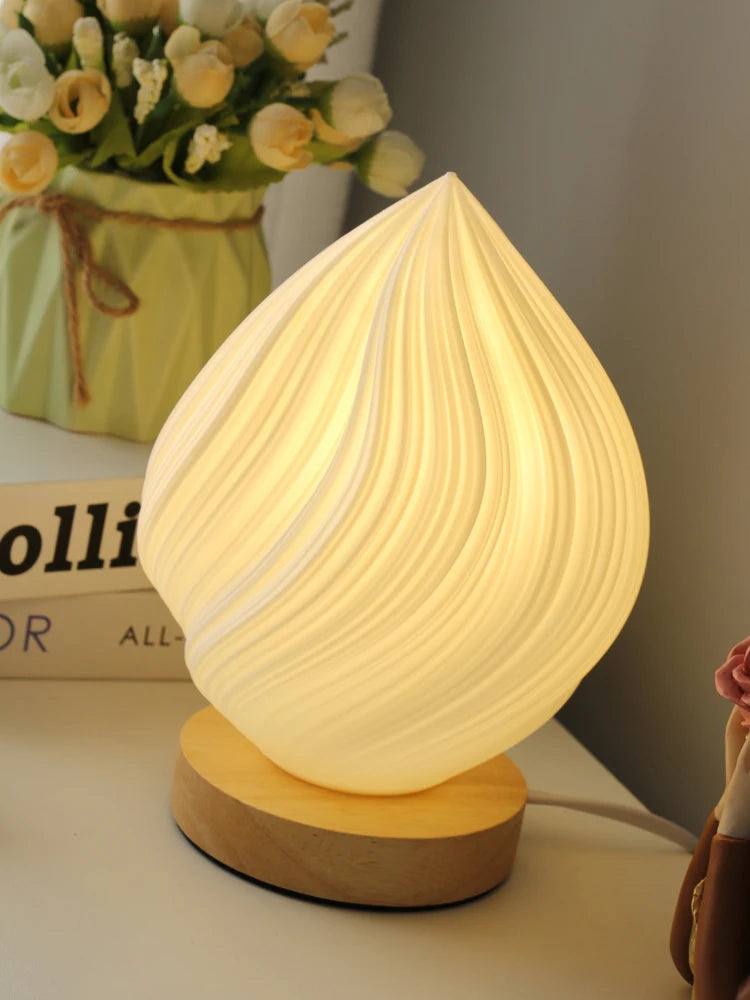 Lampe à poser Abat-jour imprimé en 3D de Style crème française