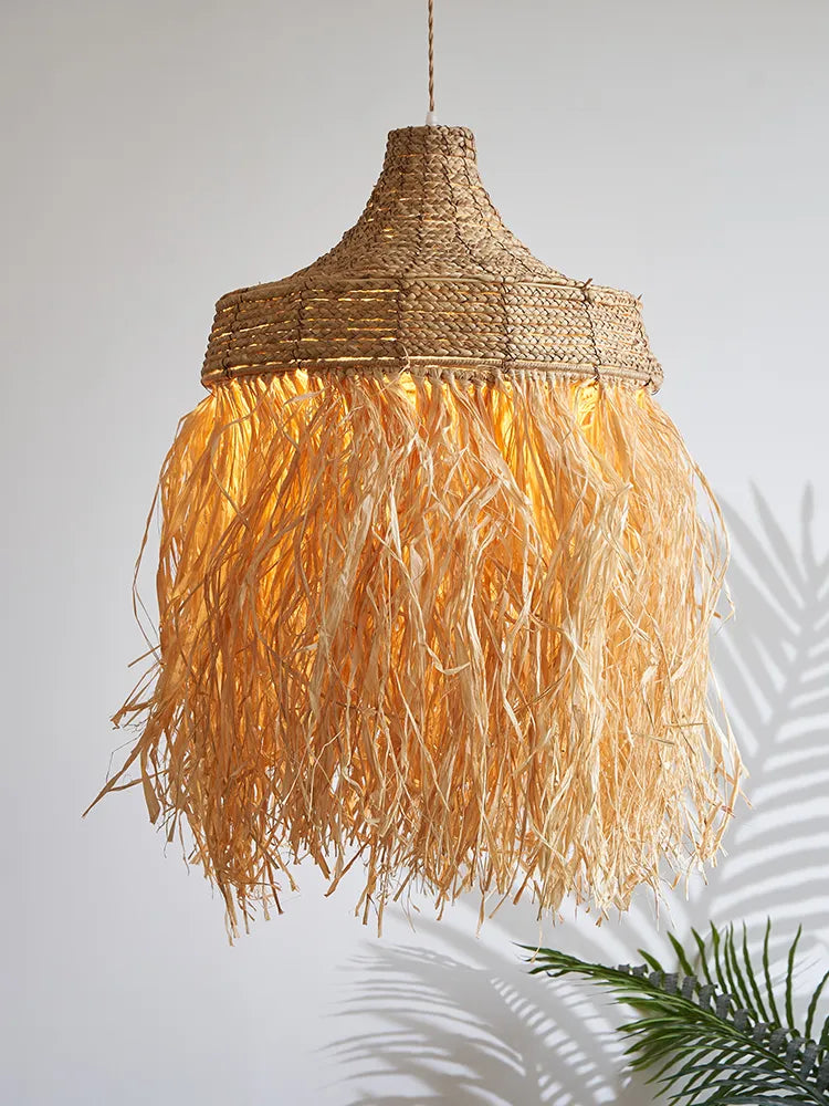 Nouveau Design tissé à la main Wabi Sabi rotin herbe thaïlande japonais Simple naturel australie maison populaire lampes suspendues lumières