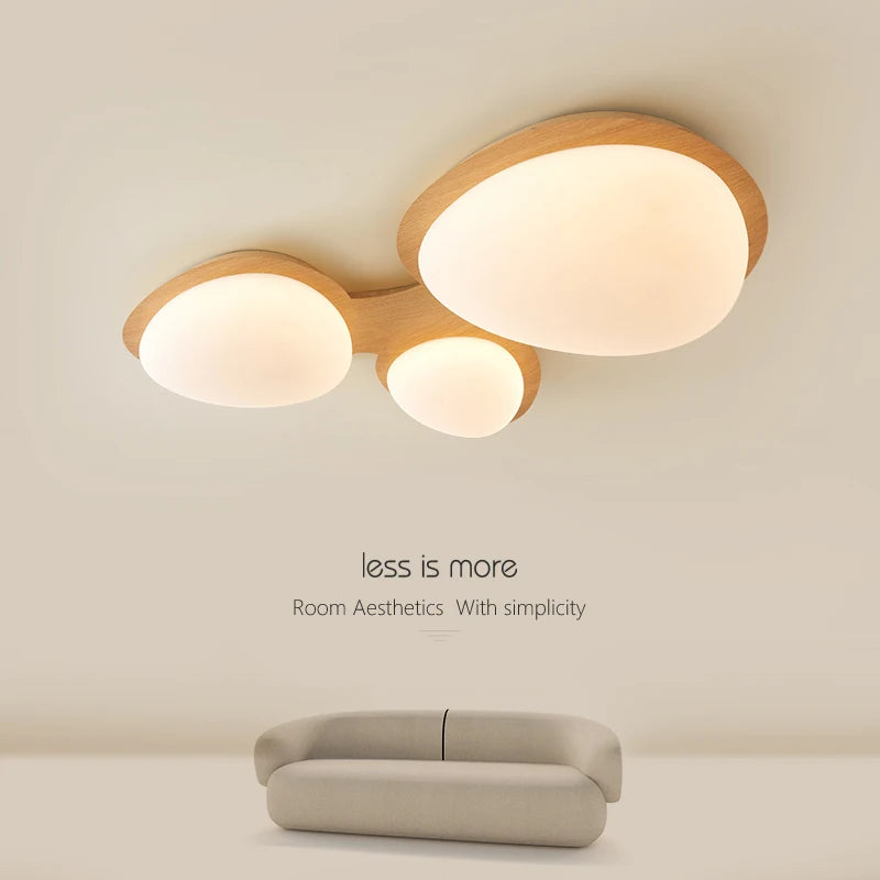 Plafonnier moderne LED en bois lumières pour chambre cuisine éclairage intérieur