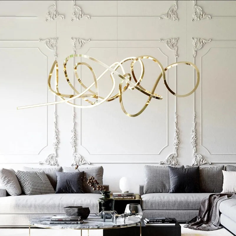 lustre led post-moderne de luxe luminaire décoratif en aluminium