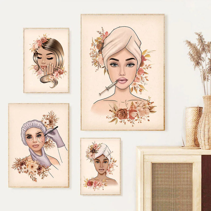 salon de beauté femme art mural nordique décor médical