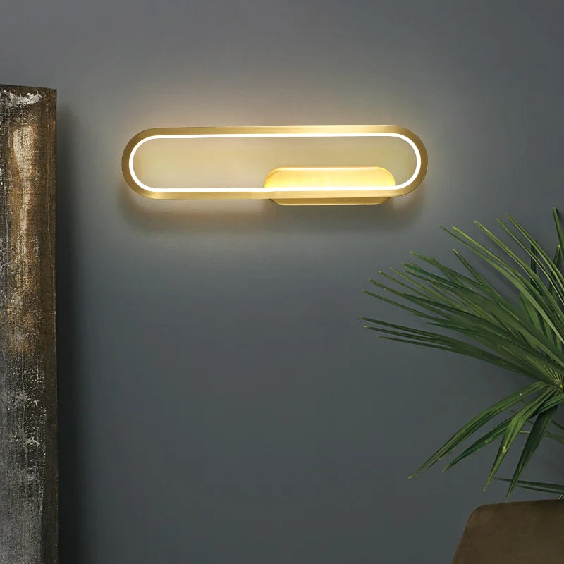 applique murale nordique moderne en cuivre pour intérieur lumineux