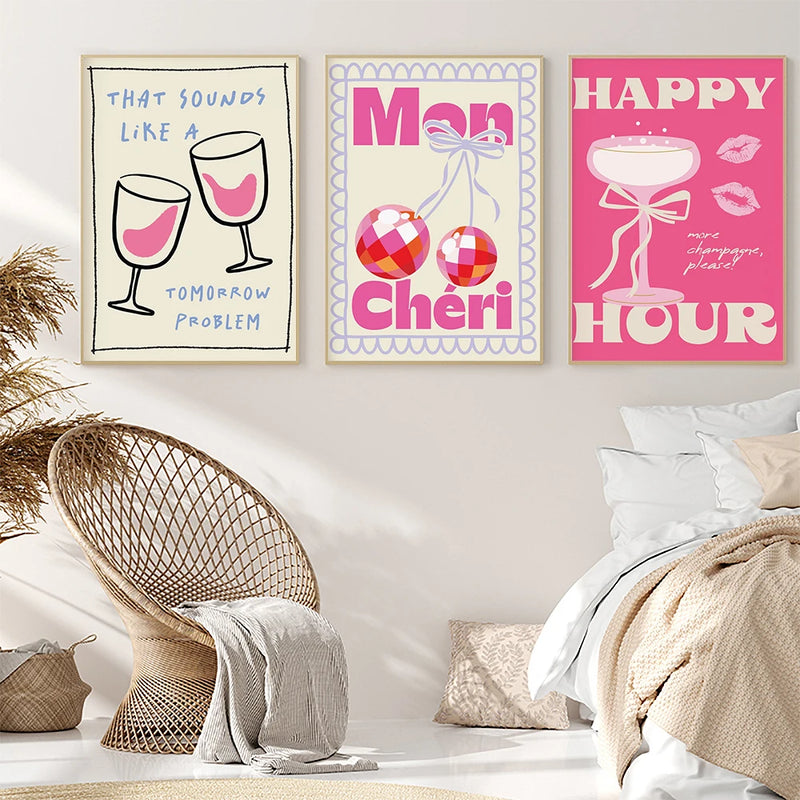 affiche citation disco mon chéri art alimentaire pour décoration de cuisine