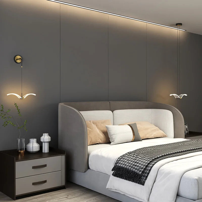 applique murale led créative mouette nordique éclairage allée