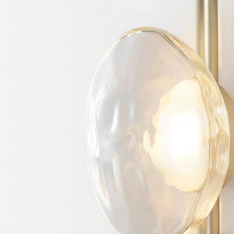 applique murale nordique en verre transparent avec lampe en métal