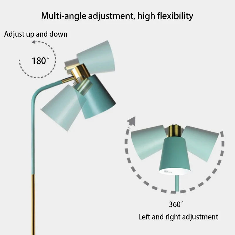 lampadaire nordique réglable à led pour éclairage décoratif