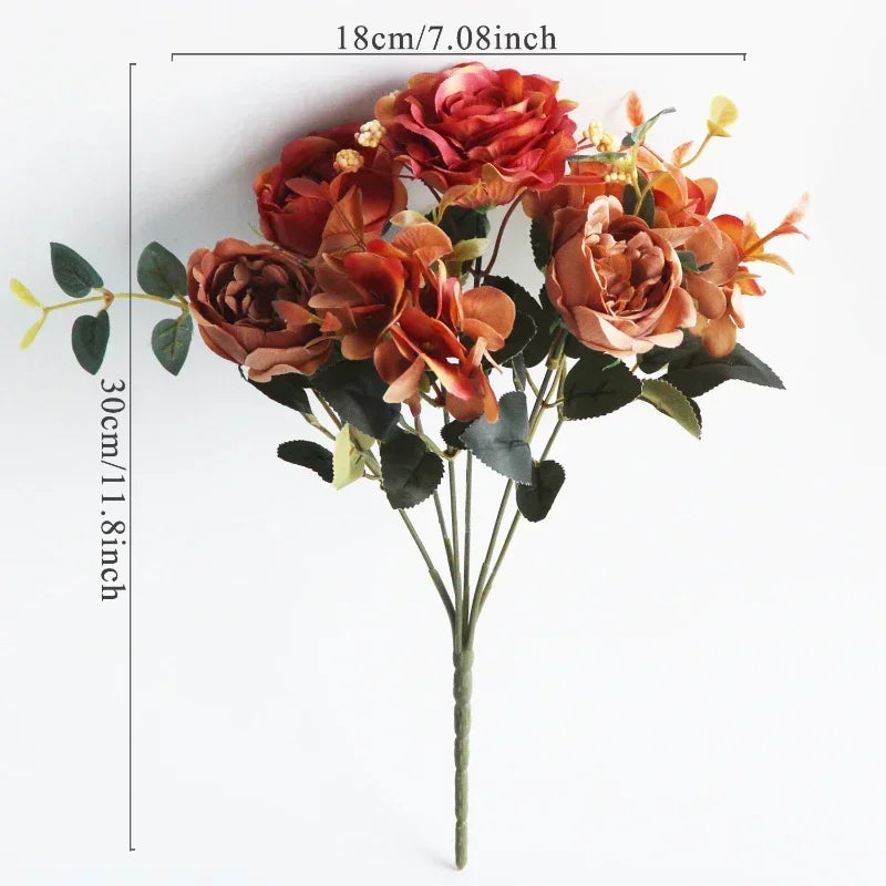bouquet de pivoines roses en soie pour décoration intérieure