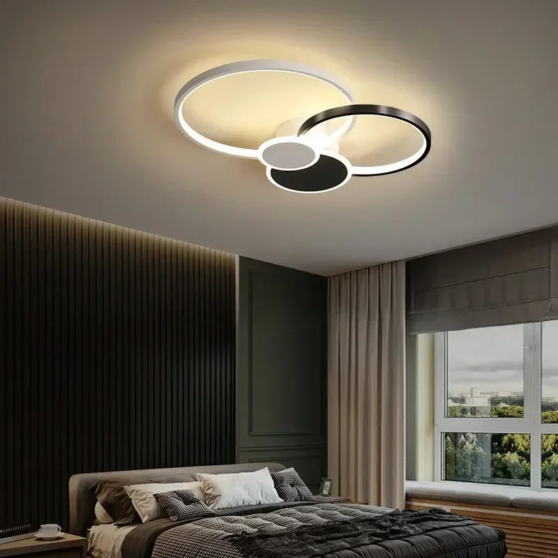 plafonnier Anneau moderne LED Simple variateur intelligent pour chambre à manger salon Hall éclairage intérieur